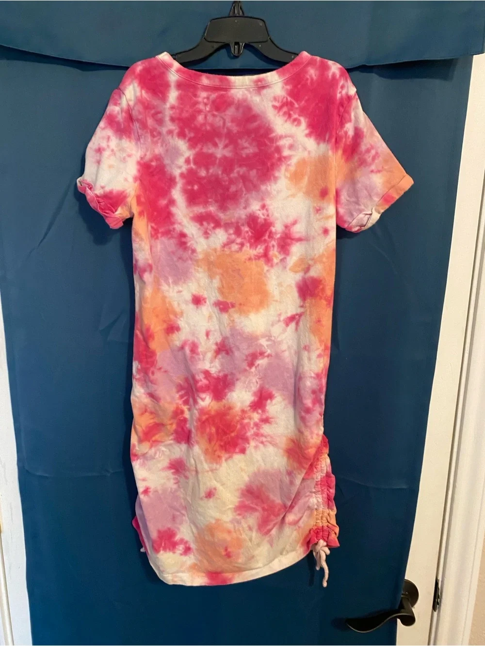 Justice Pink, Orange & White Tie-Dye Tee Dress